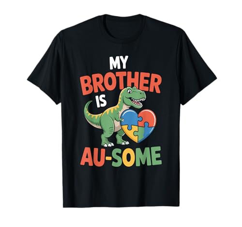 Mi hermano es Au-Some Dinosaurio Concientización sobre el autismo Camiseta