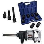 AB Tools 1in Drive Anvil Air Impact Wrench Gun 2200Nm 8 Sockets 24 – 38mm + Extensions