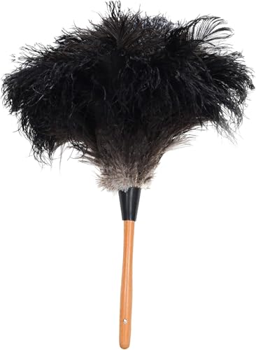 Royal Duster®, Premium Genuine Ostrich Feather Duster,Ostrich Feather Duster, Household Dust Removal Tool with Wooden Handle (2, Medium 14 in)