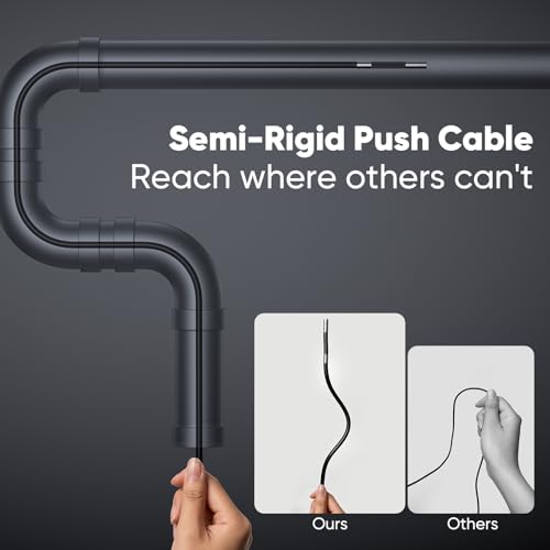 Image of T Takmly Two-Way Articulating Borescope with Light, 210 Steerable 1080P Endoscope Camera, 0.23inch Semi-Rigid Snake Scope, 4.3 inch IPS Screen, 32GB, 5.5FT for Automotive Engine HVAC Wall Mechanics