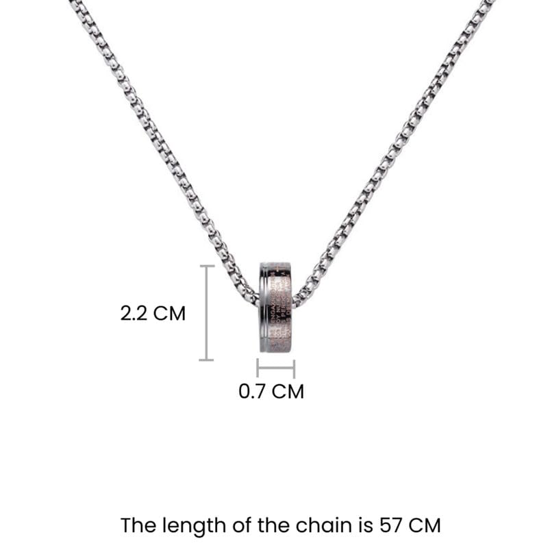 Image of SALTY ALPHA Anti Tarnish Stainless Steel Promise Ring Locket Neck Chain for Men | Stylish Pendant Necklace | Jewellery Accessories for Boys | Minimal Jewelry | Gifts for Boyfriend & Husband | Gift for Diwali, Christmas, Marriage, Birthday