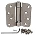 (Pack of 2) Satin Nickel 4 X 4 with 5/8 Radius Spring Door Hinges2