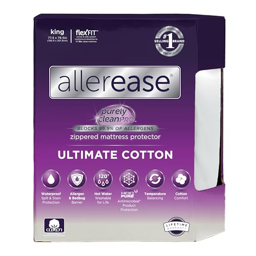 AllerEase Ultimate Allergy Protection and Comfort Zippered Mattress Protector King White