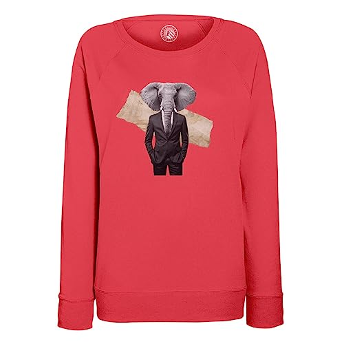 Sweatshirt Femme Éléphant Wall Street au design collage artistique unique et surréaliste
