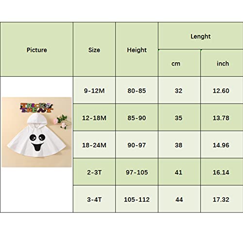 Cevoerf Toddler Baby Boys Girls Halloween Costume White Ghost Face Cloak Cape Party Cosplay Robe Ghost Costume #TOP6