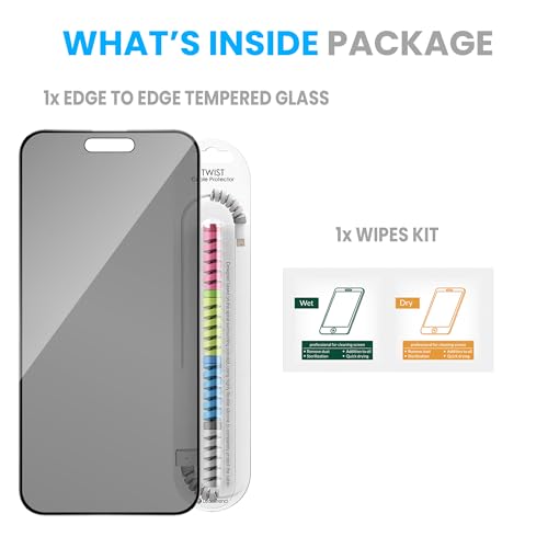 Image of FIRST MART Privacy Tempered Glass for iPhone Air With Cable Guard & Installation Kit | Anti-Spy 9H Screen Protector, Edge-to-Edge, Case-Friendly | Black