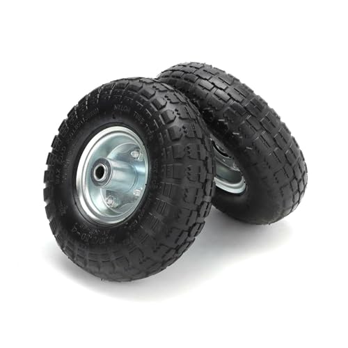 CROWNSHOP 2Pcs Wheelbarrow Wheel 10 Trolley Wheels Replaceable