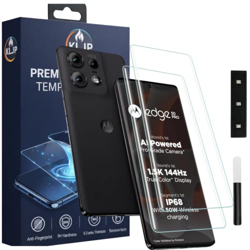 Image of Premium HD+ UV Tempered Glass Screen Protector For Moto Edge 50 Pro (Pack 2) Full Adhesive UV Curved Screen Protector Case Friendly HD Clarity with Installation Kit