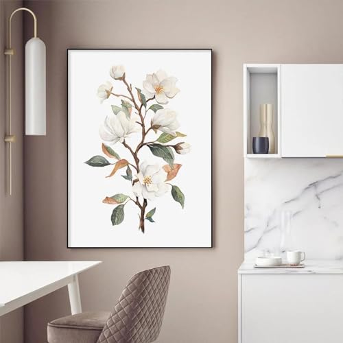 Peinture florale magnolia KEBIA pour illuminer la décoration murale de votre salle à manger