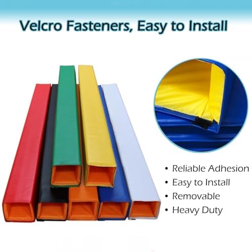 Exterior Column Wrap Padding for Basketball Hoops, Flat Square Cover, White 4ft 5ft 6ft - Durable Protective Post Padding for Outdoor Sports Safety