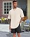 Oversized Tshirts for Men Short Sleeve Vintage Washed Basic Loose Tees, Pure Beige, 3XL