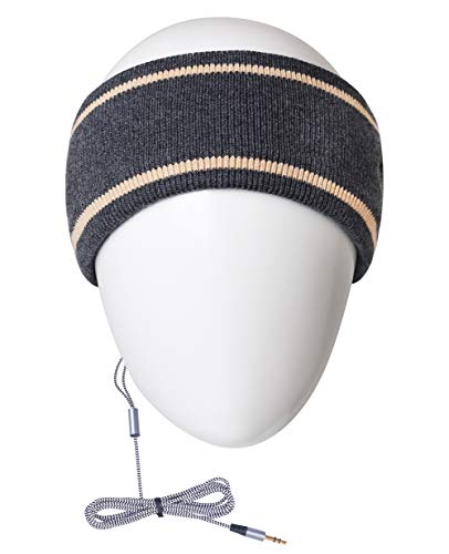 MMUSS Sleep Headphones Knit Wool Headband with Ultra Thin Stereo Speakers.Perfect for Sleeping,Sports,Air Travel,Meditation and Relaxation(Grey)