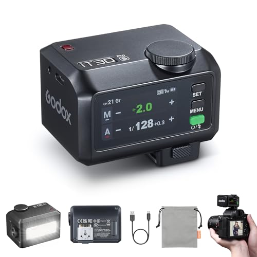 Godox iT30Pro S iT30Pro-S Mini Flash pour Appareil Photo Sony, 2.4G TTL Sony Flash HSS 1/8000s, écran Tactile Couleur, 560 Flash de Pleine Puissance, Diffuseur Intégré, Exposition Automatique TTL