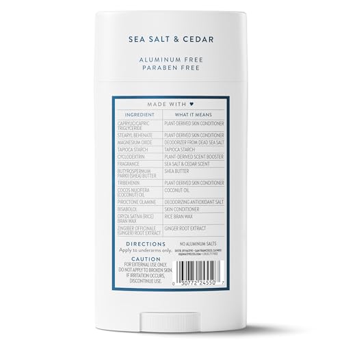Native Aluminum Free Deodorant, Sea Salt & Cedar, Large Size Stick, 72 Hour Odor Control, for Women & Men, Contains Naturally Derived Ingredients, 3.1 oz - image 8