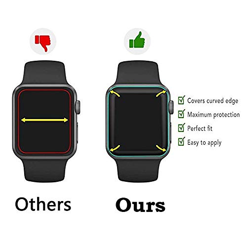 Apple Watch Series 4 44Mm Screen Protector Full Screen Coverage, 2 Pack Hd Claer Full Curved Screen Film Compatible Iwatch 44Mm, Full Gule, Anti Bubble, Case Friendly Privacy #TOP2