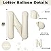 40 Inch Beige One Balloons for 1st Birthday, Cream White Sand One Balloon Letters with Ribbon, Neutral Ivory Alphabet One Balloon for Boys Girls First Birthday 1 Year Old Baby Shower Party Decorations
