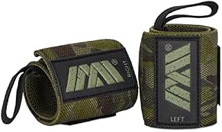 MAAZ FITNESS Power Weight Lifting Wrist Wraps Supports Gym Training Fist Straps - Sold as Pair & One Size Fits AlL (black and grey camo)