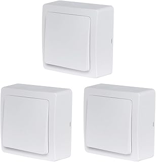 Interrupteur va et Vient - Prises electriques Standard - Prise Extra Plate - Prise Murale - Interrupteur va et Vient sans Fil - Prise Murale - Gamme Blok - Va Et Vient Blanc - Debflex (Lot de 3)