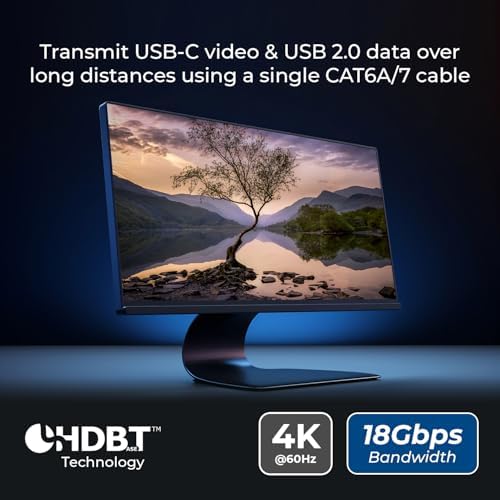 OREI 4K HDBaseT USB-C KVM 익스텐더 70.1m(230피트) 오버 Cat6, 18Gbps, HDR RS-232 — 사진 6