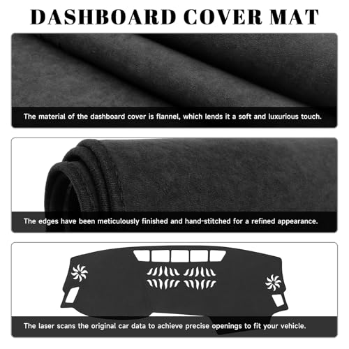 PeakPurit Black Dashboard Dash Board Cover Mat Carpet for Audi 2018-2025 Q5 Accessories Dash Cover Flannel Material Dash Mat Sunshade by PeakPurit - Used condition - Image 5