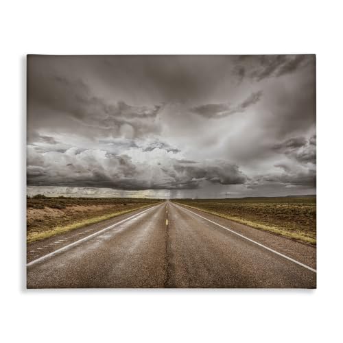 'Open Road under Stormy Sky Western Landscape'| Canvas Art