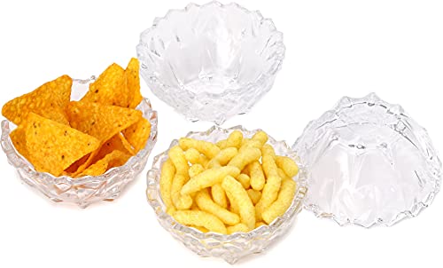 Image of AFAST Designer Multipurpose Serving Glass Bowl Set of 4 with Molding Self Design, 200 ml