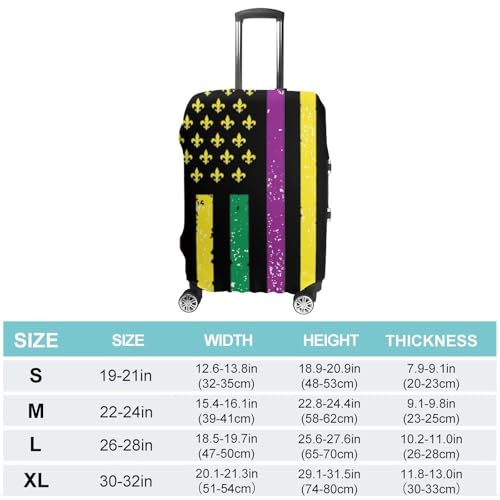 Mardi And Gras American Flag Travel Luggage Cover for Suitcase 19-32 Inches Elastic Washable Baggage Protector2