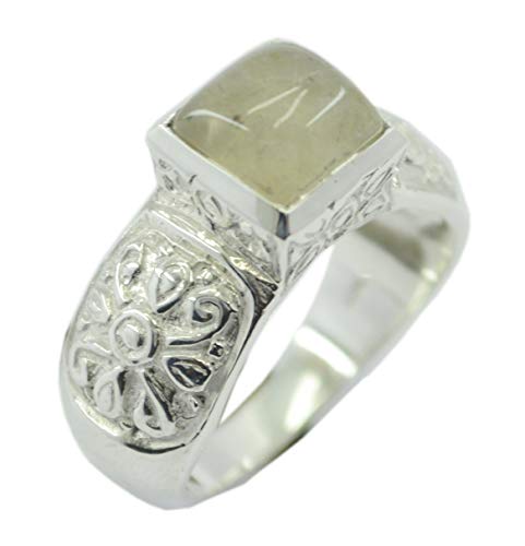 Bague en argent 925 avec quartz rutilé et multi-gemmes naturelles