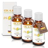 Vital Vegan CDL 300ml - 3 x 100ml CDL Chlordioxidlösung - CDS in Braunglasflasche - CDL 0,3% aus HDPE Tröpfchendosierer – CDL Tropfen nach Originalrezeptur hergestellt in Deutschland