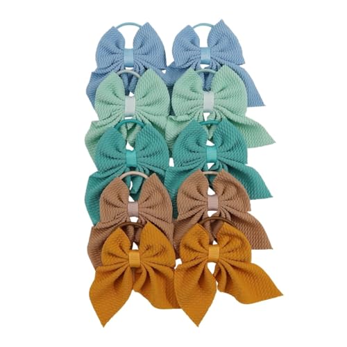 WSQHAO Juego de 10 Lazos for el Pelo for niñas, coletas, Gomas elásticas, Accesorios for el Pelo para Cheer Girl Adolescente(Color A)