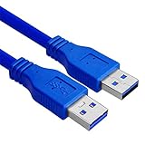 JYJZPB USB 3.0 A to A USB Cable, 5FT/1.5M High Performance USB A Male to A Male Cable Cord for Data Transfer, Laptop Cooler, Printers, Modems, Cameras and Hard Drive Enclosures