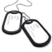 KONOV Army Style 2pcs Dog Tag Pendant Mens Necklace Chain, Silver