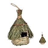 JOINPAYA Handgewebtes Natürliches Vogelhäuschen aus Gras für Garten und Balkon Wetterbeständiges...