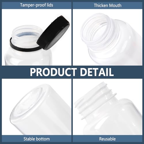 YBCPACK 10 Pack 16oz(500ml) PP Heat-Resistant Plastic Juice Bottles With Caps-Plastic Smoothie Bottles-Reusable Bulk Beverage Containers with Lids for Juice Beverage(Dishwasher Safe) - Image 3