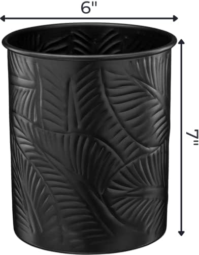 Monarch Abode Kitchen Utensil Holder – Floral Embossed Metal Black Utensil Holder, Decorative Utensil Crock for Kitchen Counter, Cooking Tool and Spatula Holder for Countertop, Caddy Organizer image 4