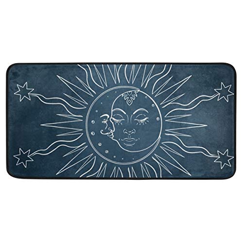 Sun And Moon Kitchen Rug Mandala Celestial Door Mat Bath Rug Home Decor Floor Mat Non-Slip Carpet For Kitchen Living Bedroom 39 X 20 Inch #TOP21