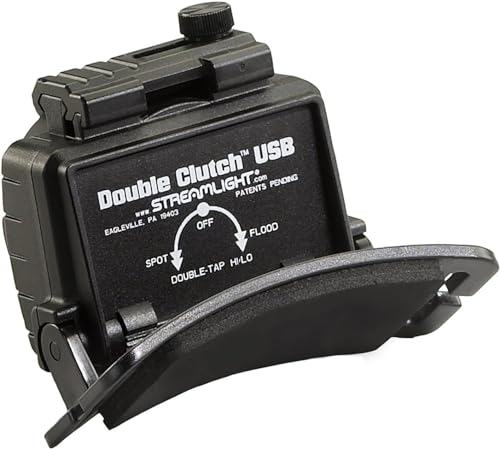 Image of Streamlight 61603 Double Clutch USB 125-Lumen 1700-Candela LED Headlamp with AC Charging System, Spot and Flood Beams, Black