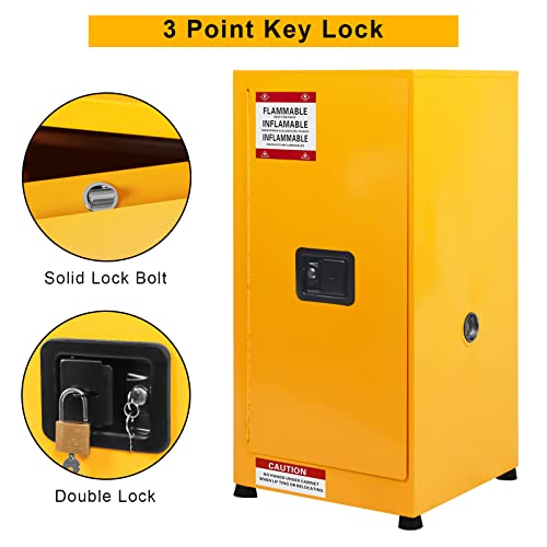 Image of Garvee 18 in x 18 in x 35 in Flammable Cabinet, Hazardous Storage Cabinet Adjustable Shelf Flammable Storage Cabinet
