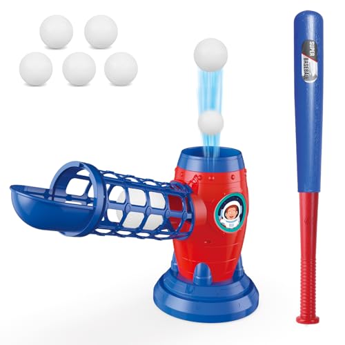 QuirkyGlee Baseball Set for Kids 5-8, Ball Set with Plastic Baseball Bat, Kids Pitching Machine, Sports & Outdoors Toys for Youth 3-5, Training Ball Gifts for Boys Girls 8-12