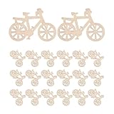 TOMETURE 20 Stück Fahrradschilder aus Holz, bemalbare Fahrradausschnitte für DIY-Bastelarbeiten, Partydekorationen, Kindergeburtstagsgeschenke, rustikale Wohnaccessoires