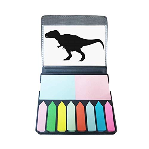 Note auto-adhésif dinosaure silhouette en courbe avec onglet coloré amovible