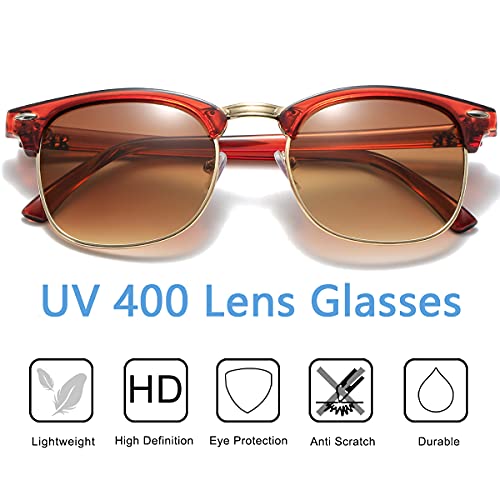 Image of Retro Semi Rimless Sunglasses Half Frame UV400 Glasses for Men And Women