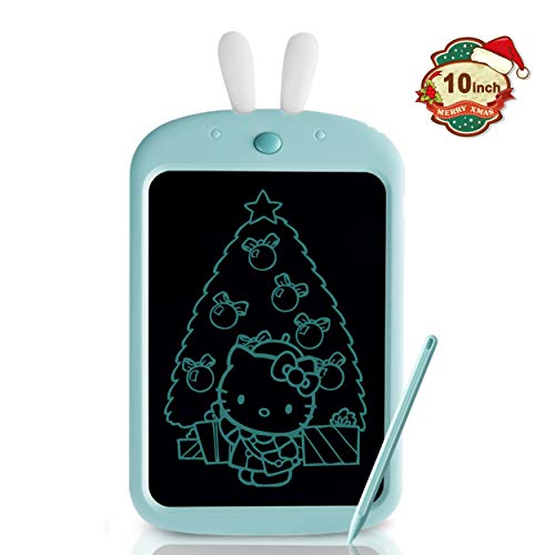 Neueste Kinder Schreibtafel, 10-Zoll-LCD-Writing-Tablet, Bunny Digital Drawing Pad für Kinder, mit Screen Lock/Stift/2pcs Batterien, (Blau)