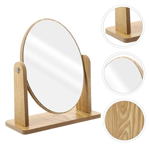 Miroir de maquillage pivotant en bois ovale pour coiffeuse de chambre