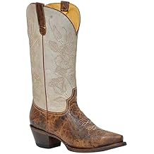 Womens Roses Western Boot Snip Toe Tan 8.5 M US
