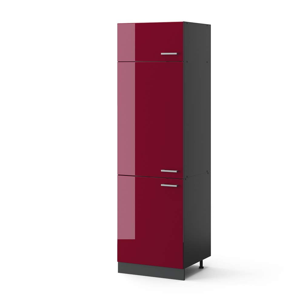Vicco Armadio frigorifero R-Line, Rosso lucido, 60 cm