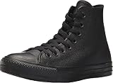 Converse Chuck Taylor® All Star® Leather Hi Black Mono Leather Men's 4, Women's 6 Medium
