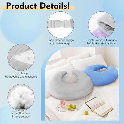 Reading Gaming Pillow Arm Rest for Bed Adult Kid: Lap Desk Pillow for Sitting in Bed/Sofa/Floor-Compact Arm Support Pillow for Reading/Gaming/Working/Crocheting Improve Sitting Posture&Reduce Fatigue