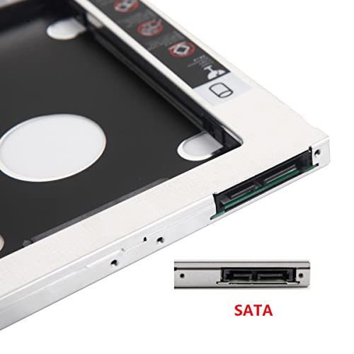 2º 2nd Disco Duro HDD SSD Caddy Adaptador para HP EliteBook 2560p 2570p con Bisel Placa Frontal + Soporte de Metal