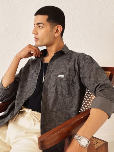 Image of Majestic Man Stylish Geomatric Print Casual Shirt - Pure Cotton| Full Sleeve | Trendy & Comfortable